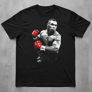 Mike Tyson Boxing Graphic Tee – Vintage Style Fighter Black T-Shirt